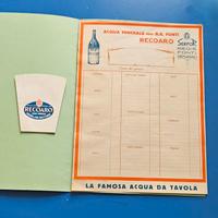 raro bicchiere di carta Terme di Recoaro e foglio 