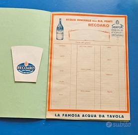 raro bicchiere di carta Terme di Recoaro e foglio 