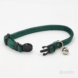 Collare gatto velluto sgancio rapido verde salvia