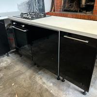 Cucina angolare bianco/nero laccato + elettrodomes