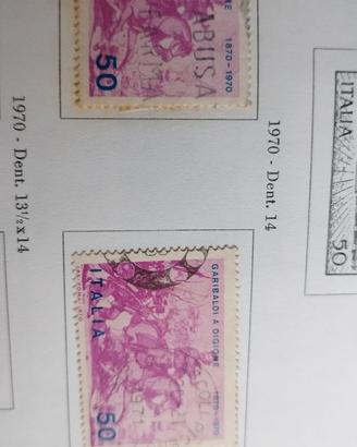 Francobollo da 50 lire "Garibaldi a Digione"