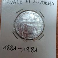 moneta 100 lire  accademia navale di Livorno 