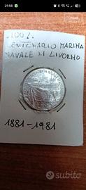 moneta 100 lire  accademia navale di Livorno 