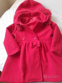 Cappottino in panno rosso bimbe 12-18 mesi