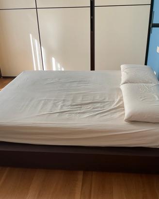 Letto matrimoniale contenitore wengè 160x200