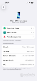 iPhone 16 pro Max 256 permutò