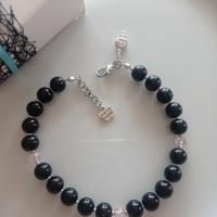 Bracciale uomo con cristalli e onice