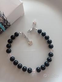 Bracciale uomo con cristalli e onice