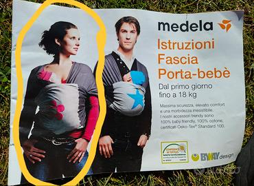 Fascia porta bebè Medela 1g/18kg 100% cotone Oeko