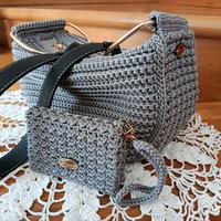 Borsa/borsetta handmade uncinetto colore grigio