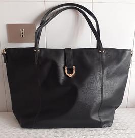 Borsa grande CARPISA in ecopelle nera NUOVA + Omag