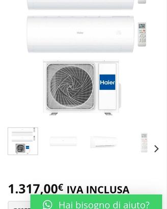 Condizionatore Haier dual 9000+9000