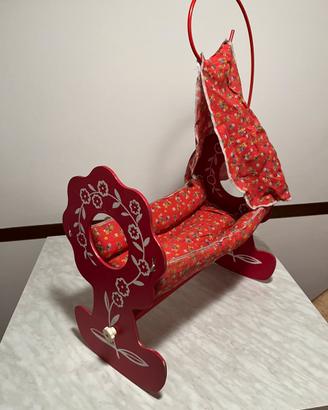 Culla bambole in legno vintage