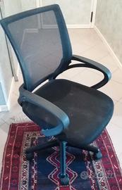 poltrona nera ortopedica sedia classica con ruote