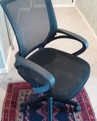 poltrona nera ortopedica sedia classica con ruote