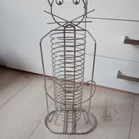 Porta CD in metallo a forma di gatto 