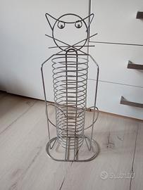 Porta CD in metallo a forma di gatto 