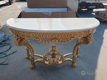 Consolle FOGLIA ORO Luigi XVI per salone piano in