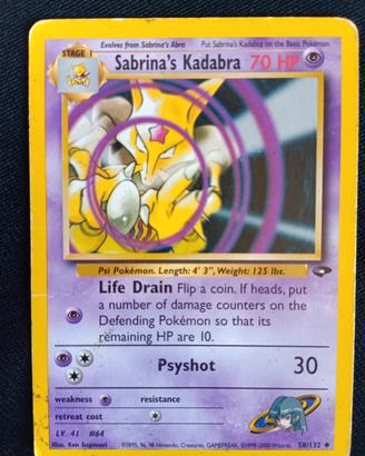 carta Pokemon Sabrina kadabra 
