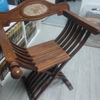 Sedia Savonarola in legno massiccio