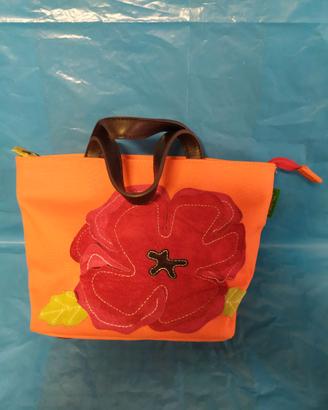 Borsa borsetta donna Benetton arancione