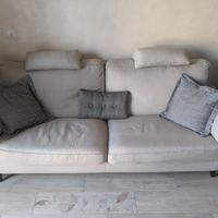 divano 3 posti beige 2,23m x 90cm x 94,5 cm