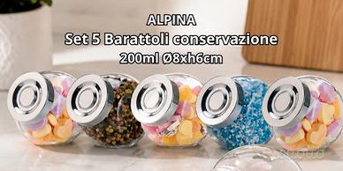 5 barattoli conservazione Alpina