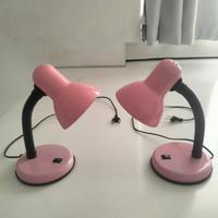 coppia abat jour rosa da comodino e scrivania