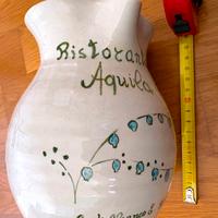 Brocca bianca di ceramica dipinta 16 cm x 13