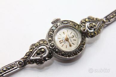Straordinario bracciale orologio gioiello argento