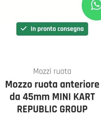 Mozzi ruota anteriore KR per minikart