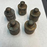 Lotto 5 pesi per bilancia in ottone 100 grammi