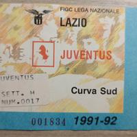 biglietto calcio Lazio-Juventus 90-91