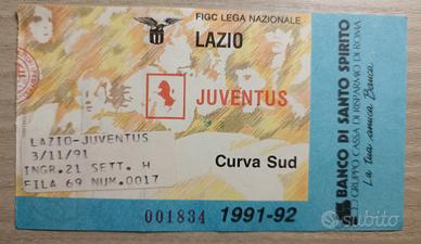 biglietto calcio Lazio-Juventus 90-91
