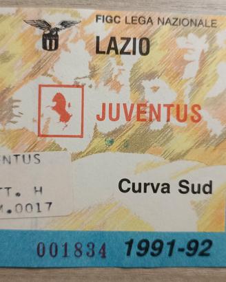 biglietto calcio Lazio-Juventus 90-91