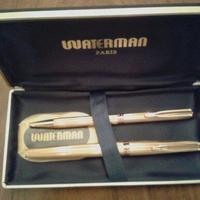 COPPIA DI PENNE PLACCATE ORO WATERMAN PARIS