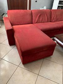 Divano letto con penisola contenitore