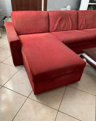 Divano letto con penisola contenitore