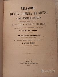 Libro Antico Relazione della guerra di Siena