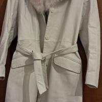 Cappotto pelle bianco da donna