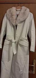 Cappotto pelle bianco da donna