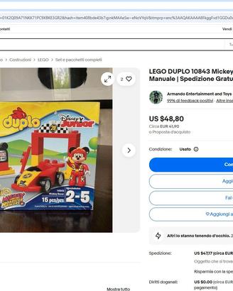 LEGO DUPLO 10843 Topolino auto da corsa
