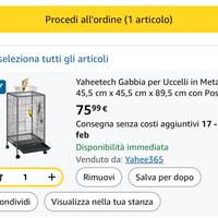 Gabbia/Voliera per uccelli nuova ancora imballata