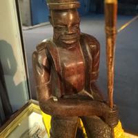 grande scultura complessa indigena originale legno