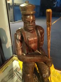 grande scultura complessa indigena originale legno