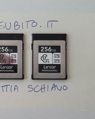 2 PEZZI Lexar CF Express tipo B 256GB come da foto
