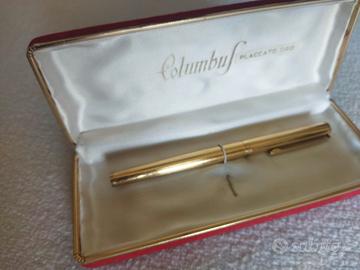 Columbus penna stilografica placcata oro