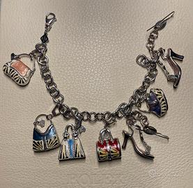 BRACCIALE "ROSATO" CHARM ORO BIANCO 750/1000 18Kt