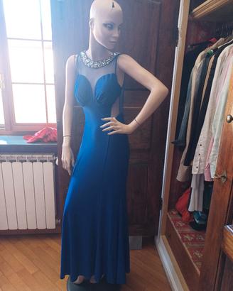 Vestito bluette con strass