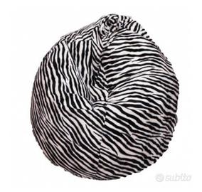 Poltrona a sacco pouf in poliestere zebrata